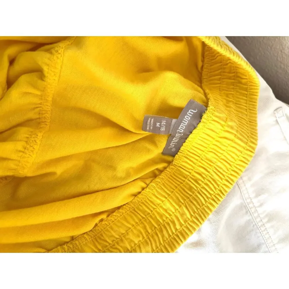 Woman Within Yellow Elastic-Waist Knit Tiered Boho Peasant Skirt- sz 14-16 M - Picture 5 of 6